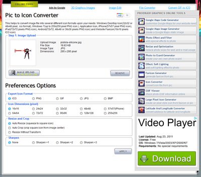 convertire immagini in icone